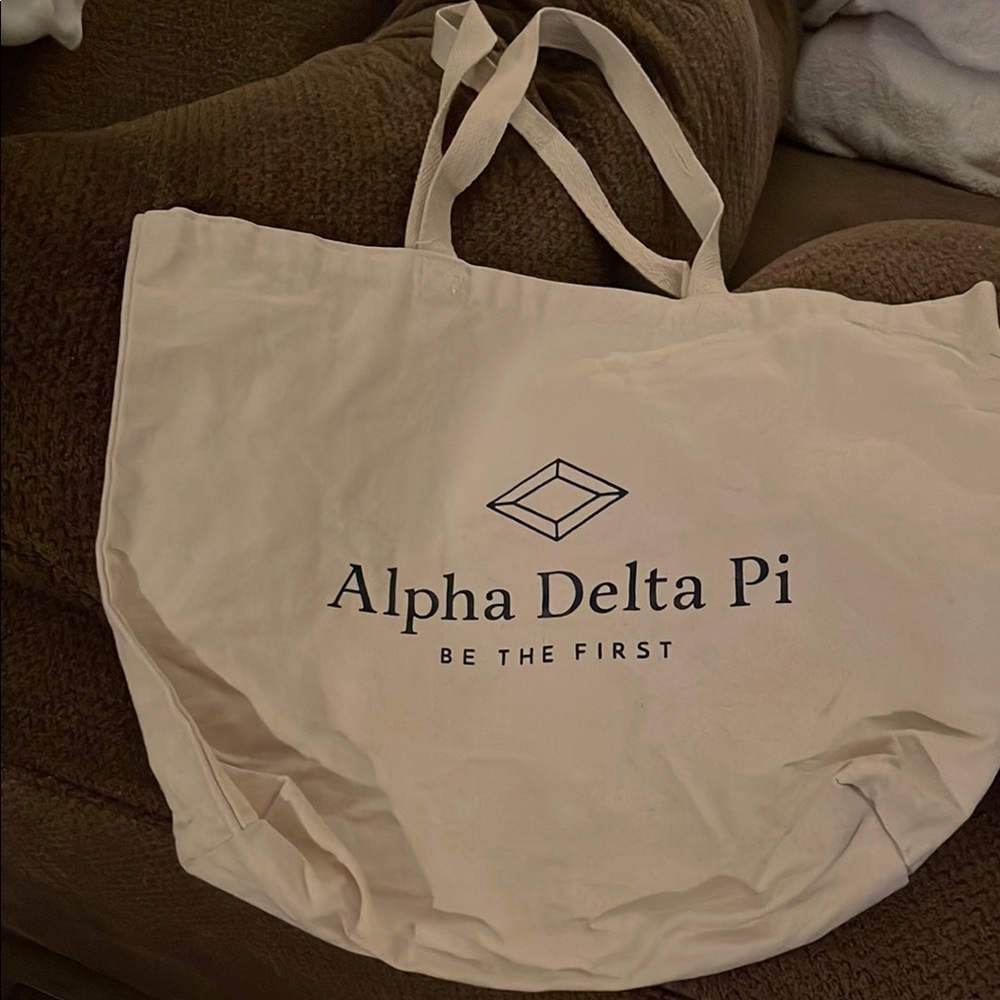 Alpha Delta Pi Beige Tote Bag